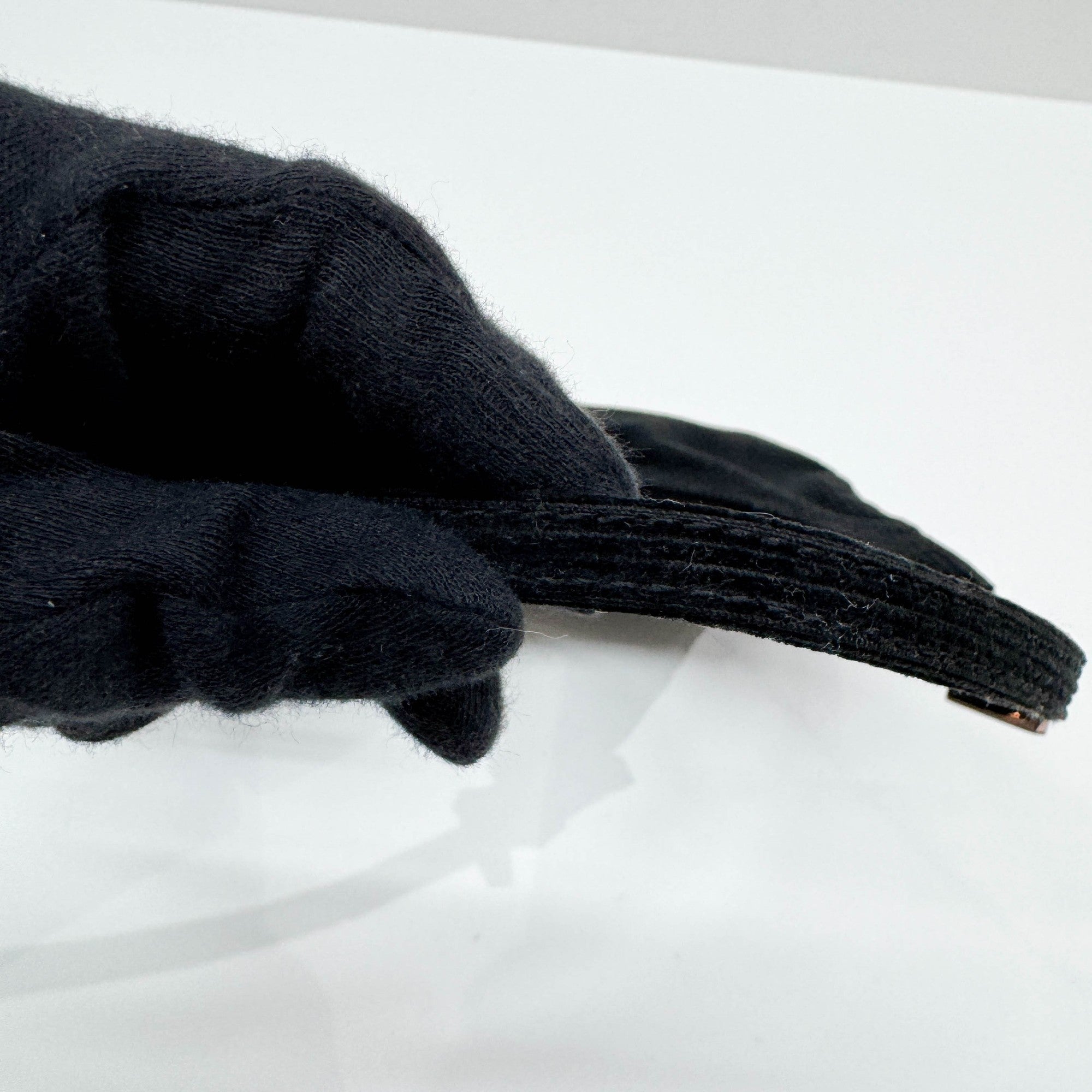 Croissant Black Corduroy Shoulder Bag