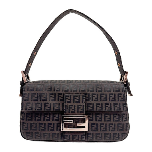 Baguette Dark Brown Zucchino Canvas Shoulder Bag