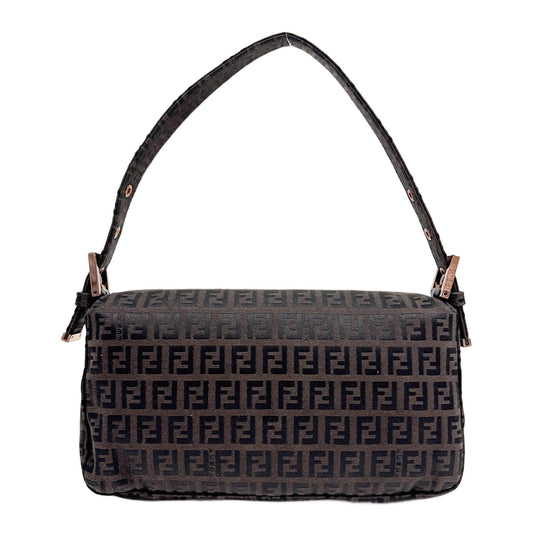 Baguette Dark Brown Zucchino Canvas Shoulder Bag