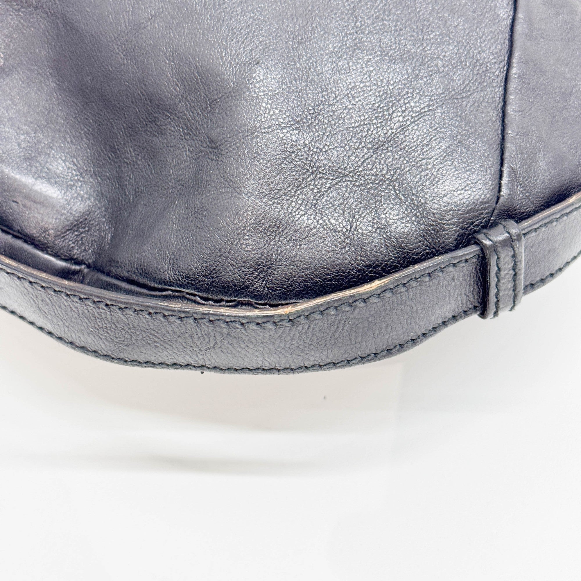 Mombasa Black Leather Shoulder Bag