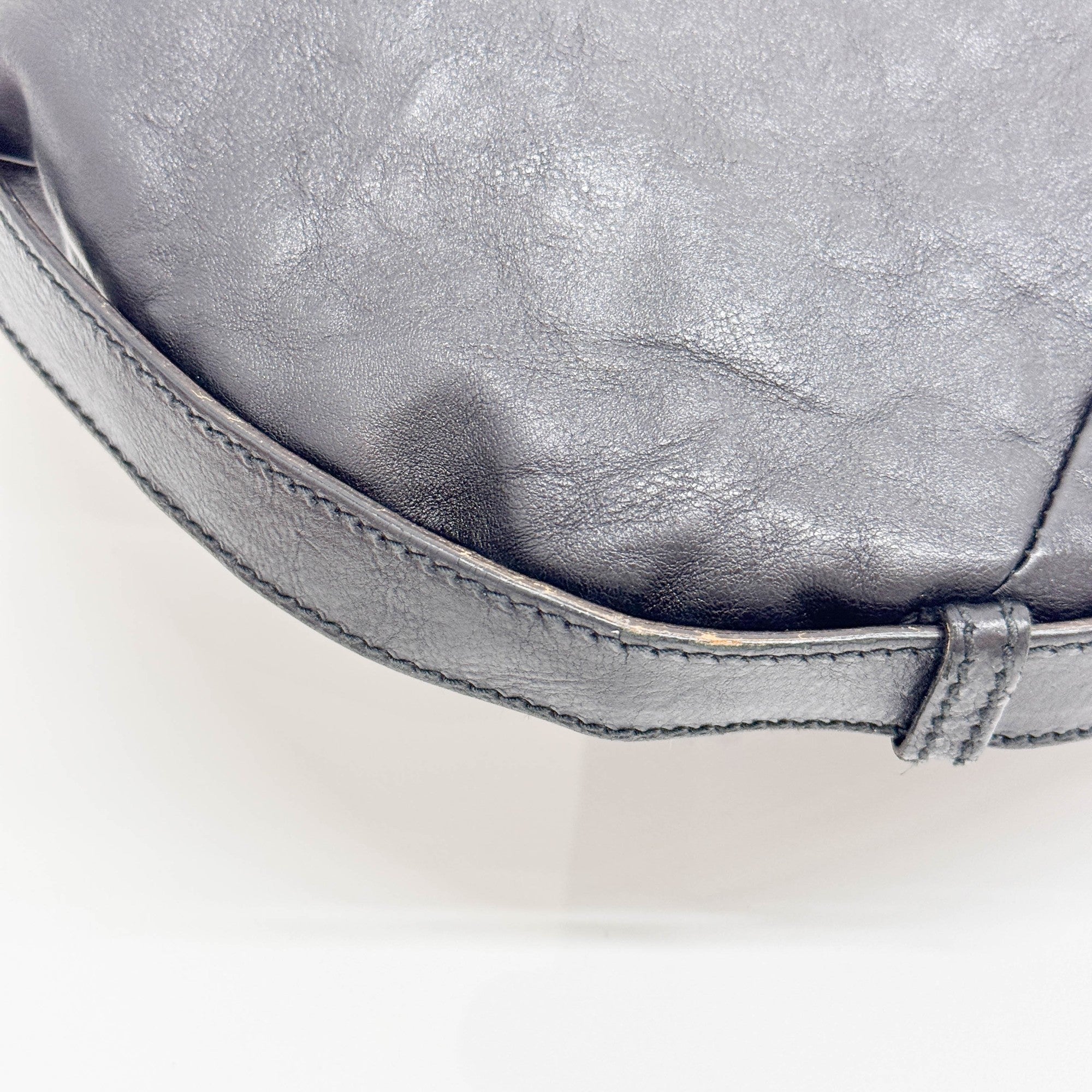 Mombasa Black Leather Shoulder Bag