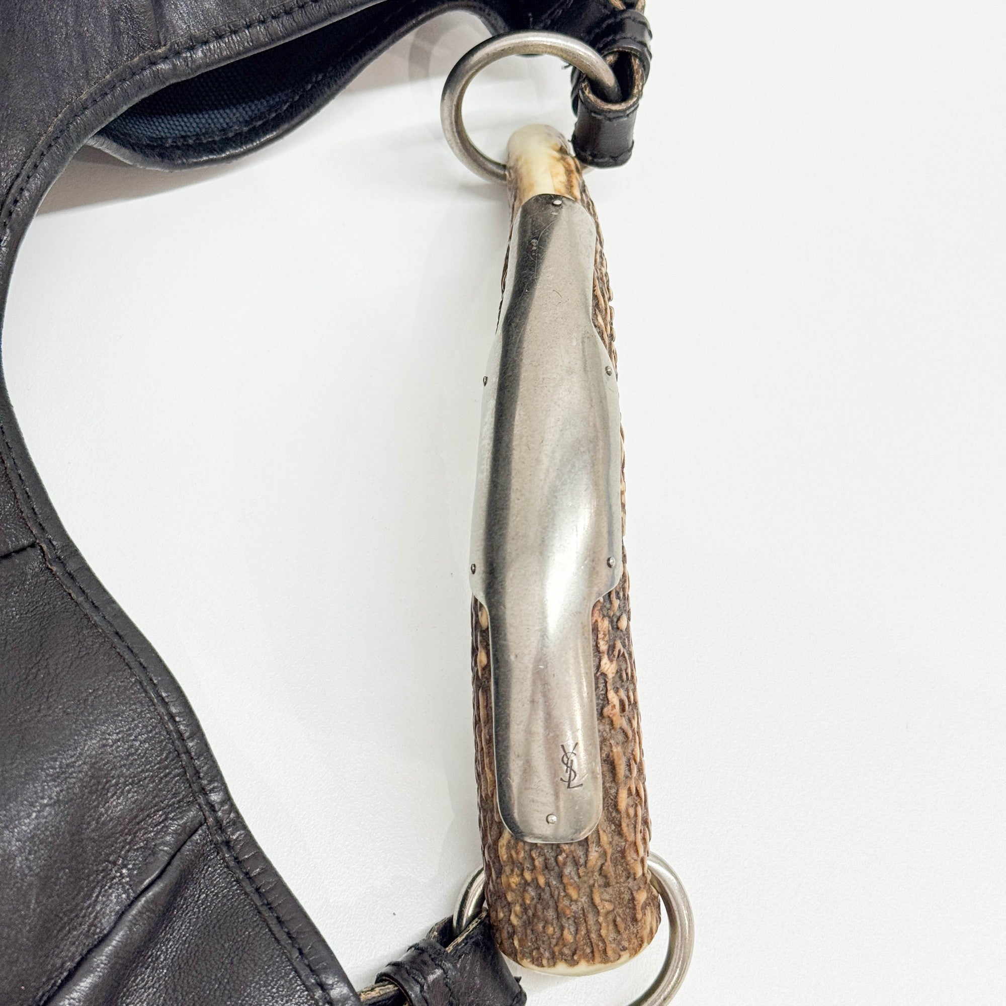 Mombasa Black Leather Shoulder Bag