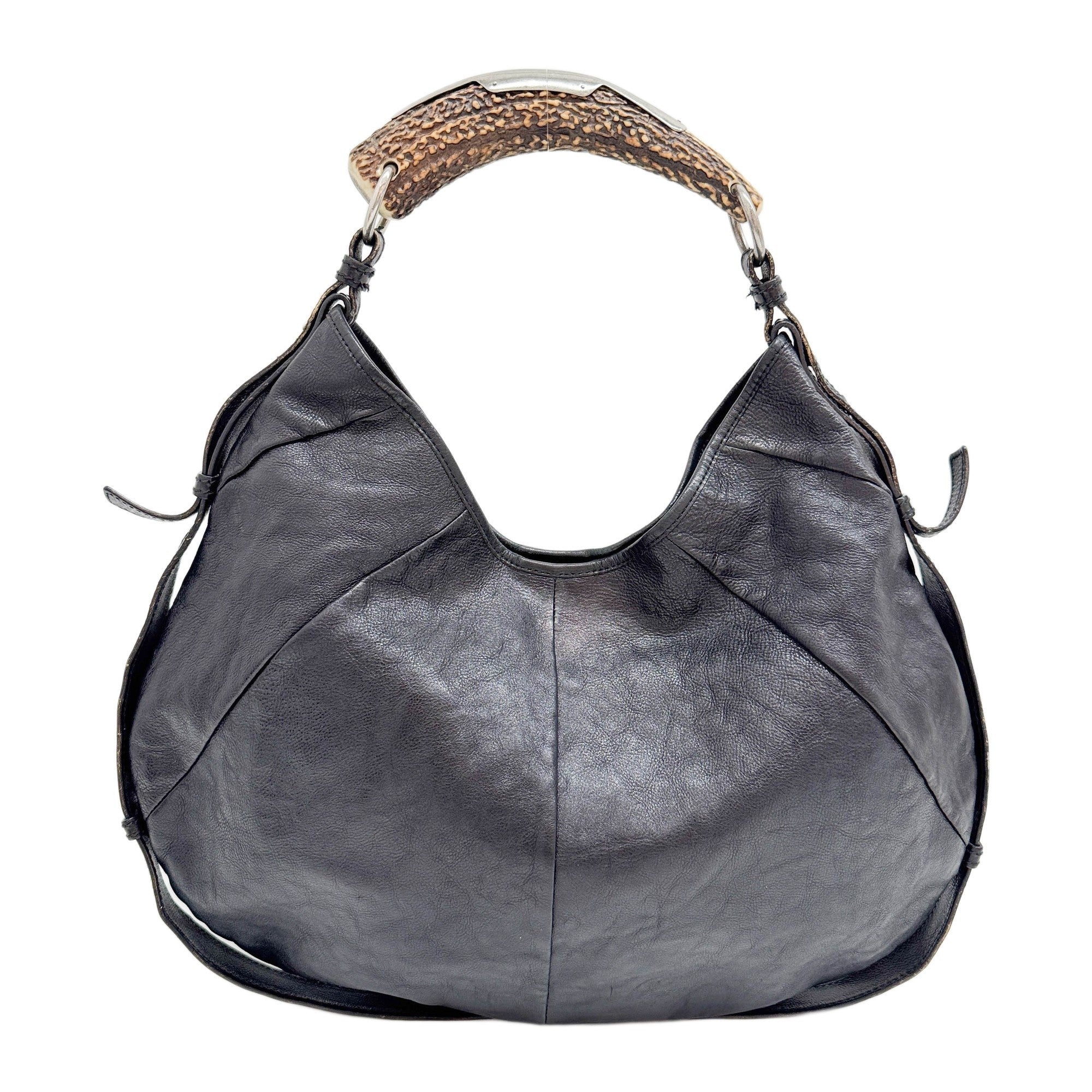Mombasa Black Leather Shoulder Bag