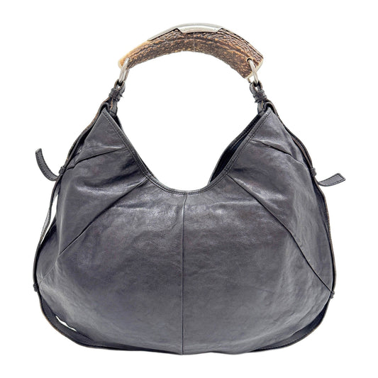 Mombasa Black Leather Shoulder Bag