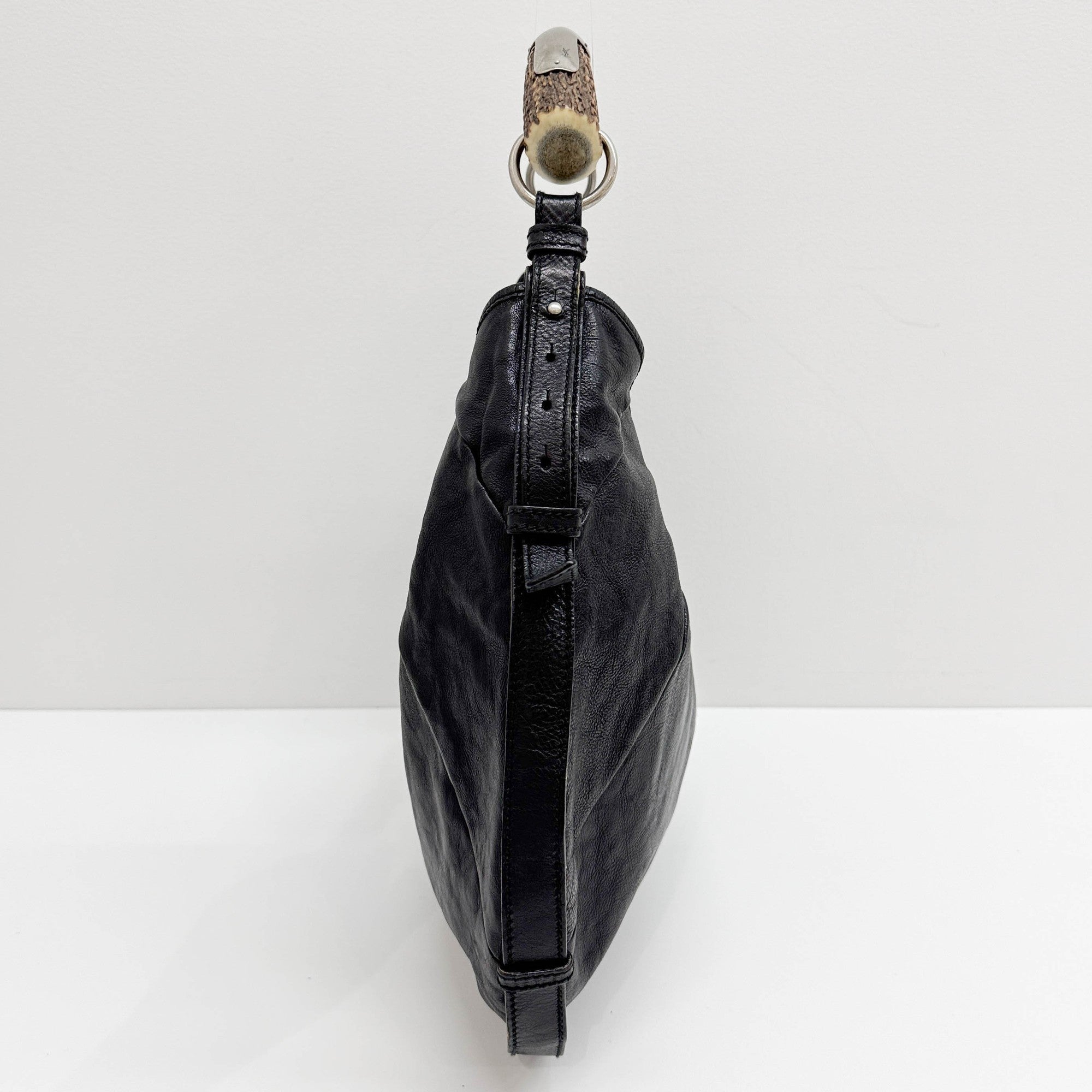 Mombasa Black Leather Shoulder Bag