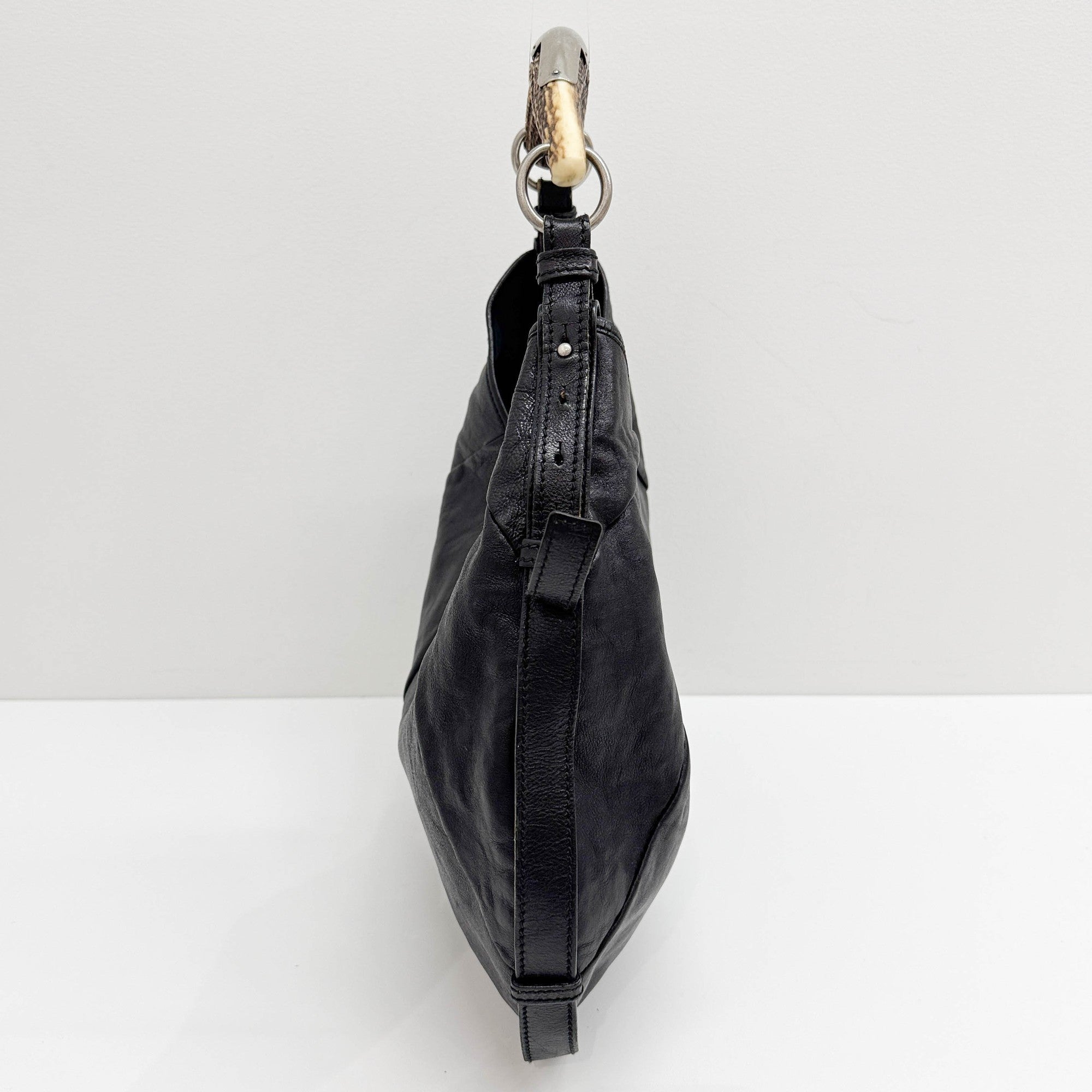Mombasa Black Leather Shoulder Bag