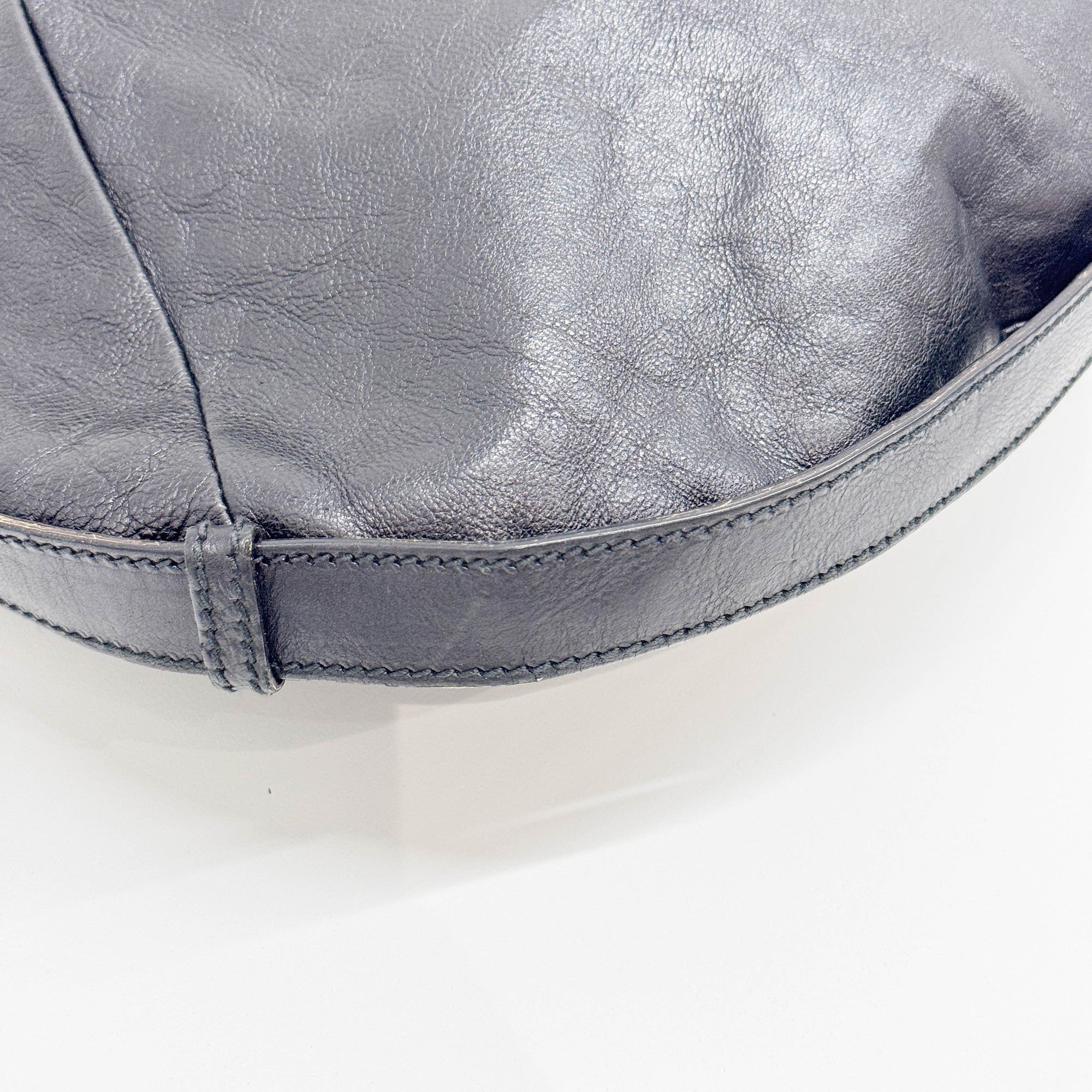 Mombasa Black Leather Shoulder Bag