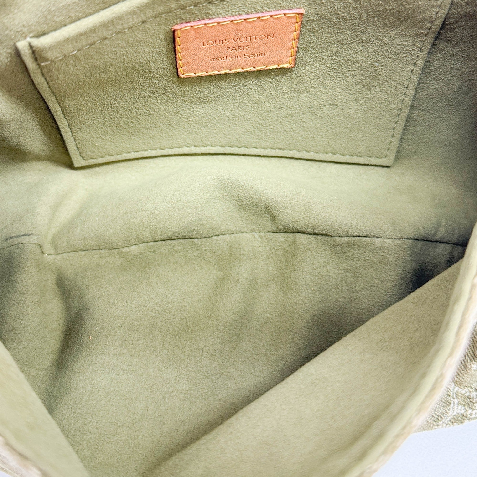 Mini Pleaty Green Monogram Canvas Denim Shoulder Bag