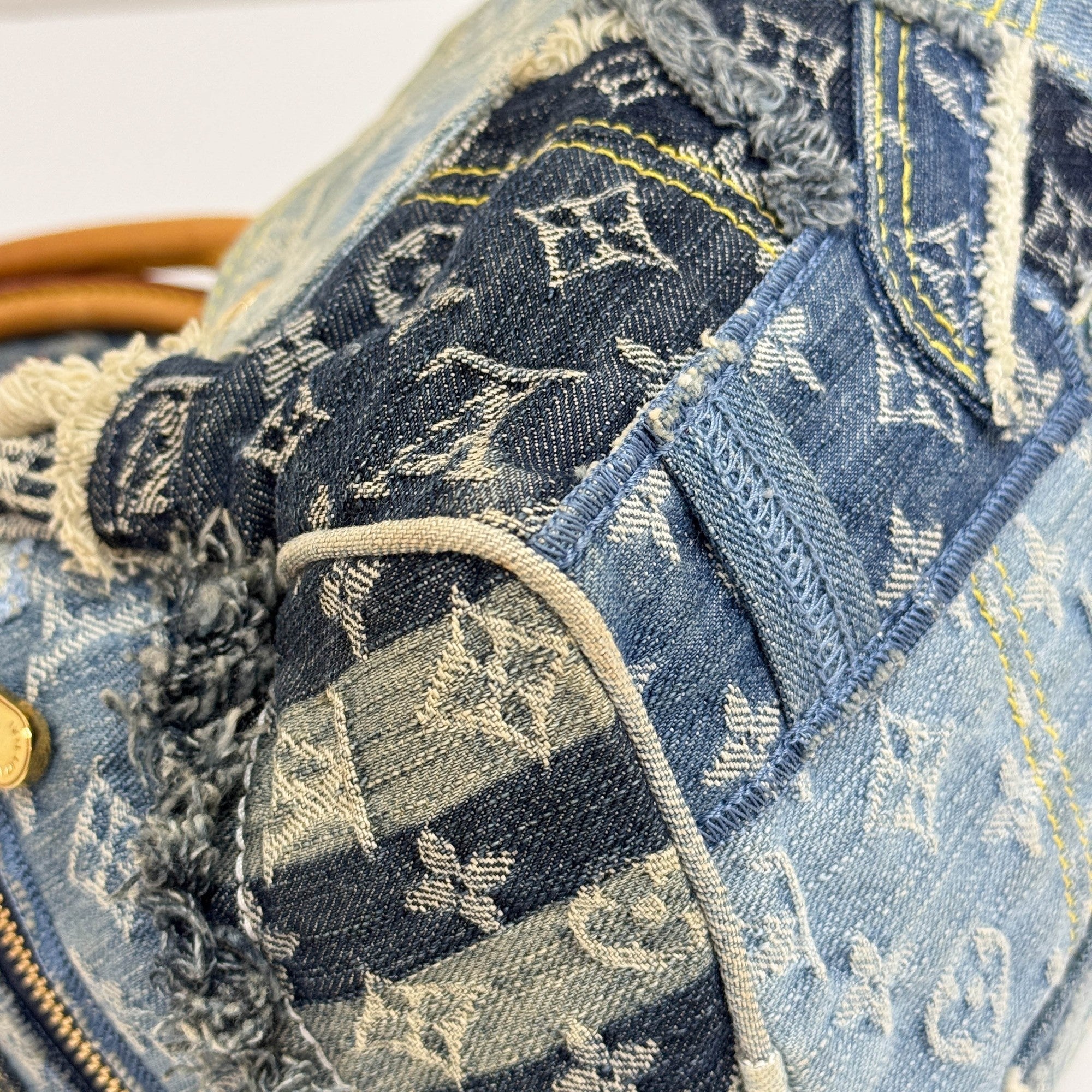 Speedy 30 Patchwork Blue Monogram Denim Hand Bag