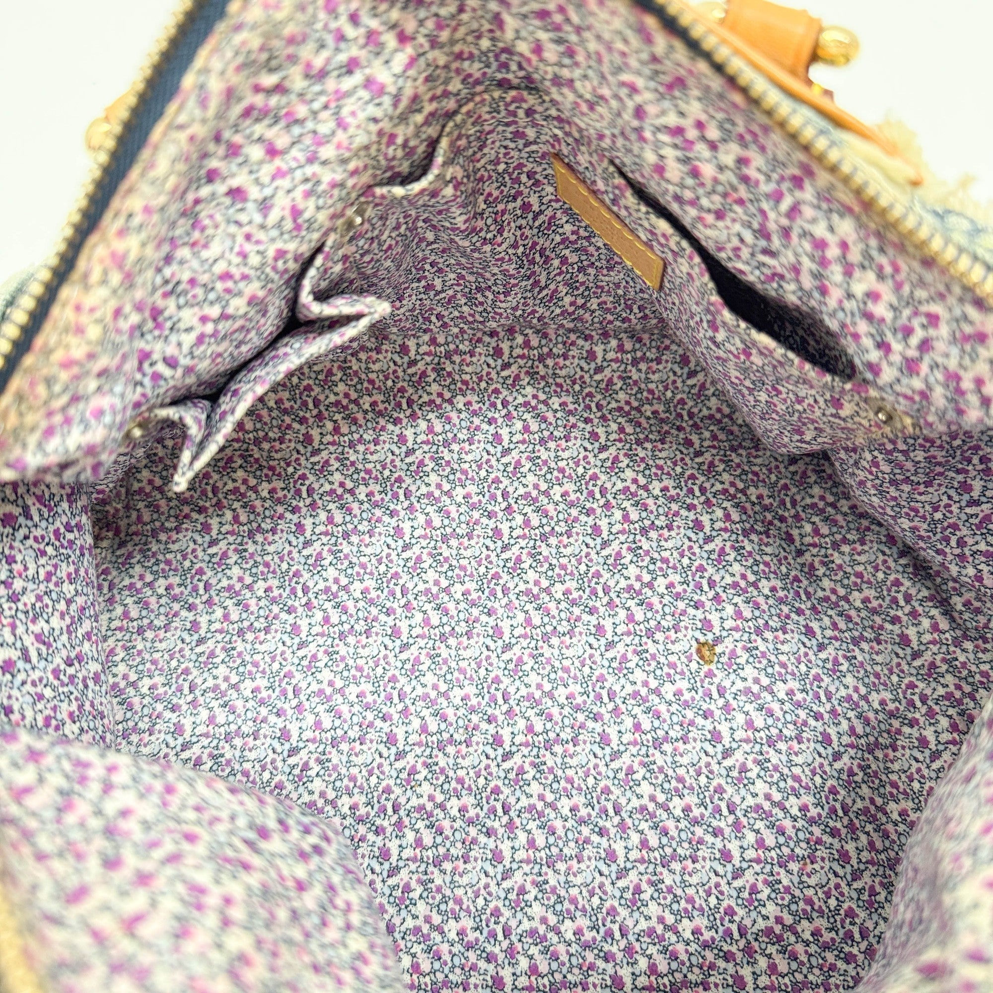 Speedy 30 Patchwork Blue Monogram Denim Hand Bag