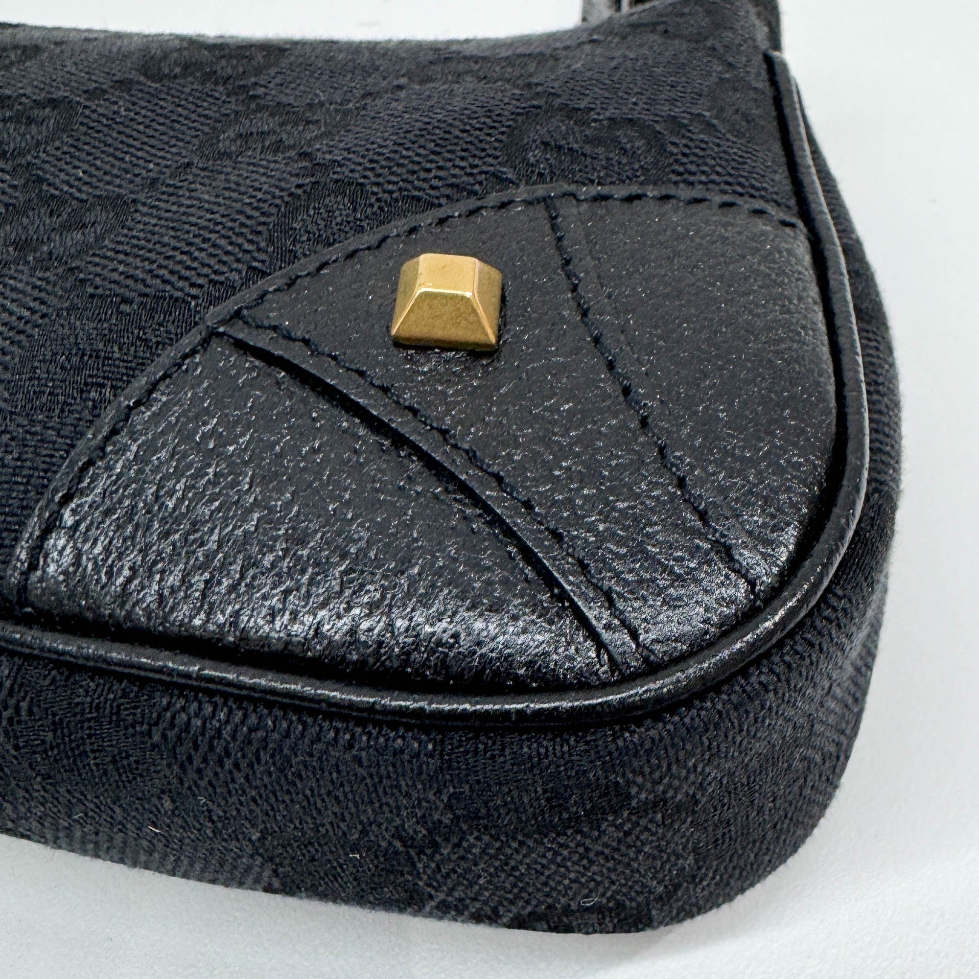 Nailhead Black GG Canvas Pouch Bag