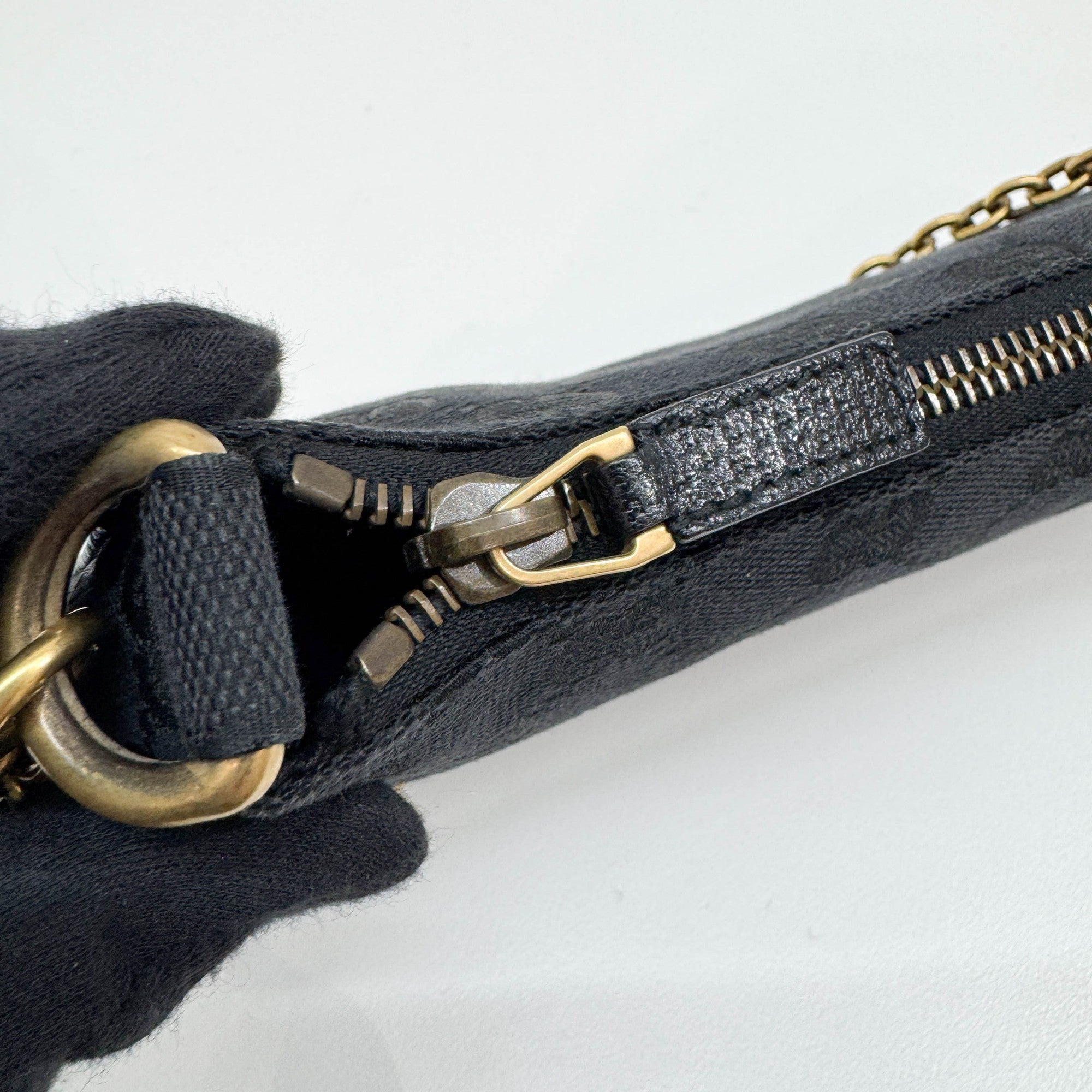 Nailhead Black GG Canvas Pouch Bag