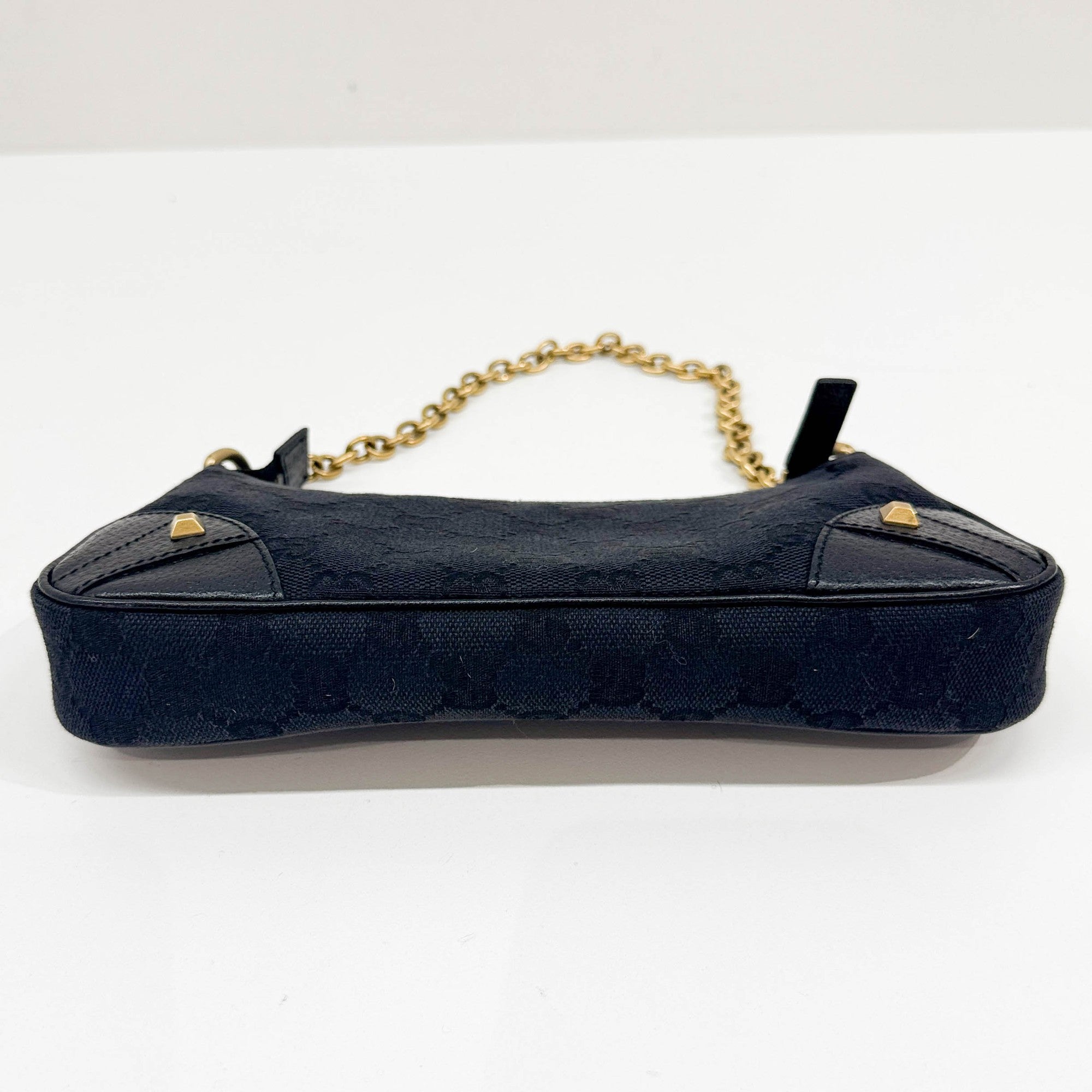 Nailhead Black GG Canvas Pouch Bag