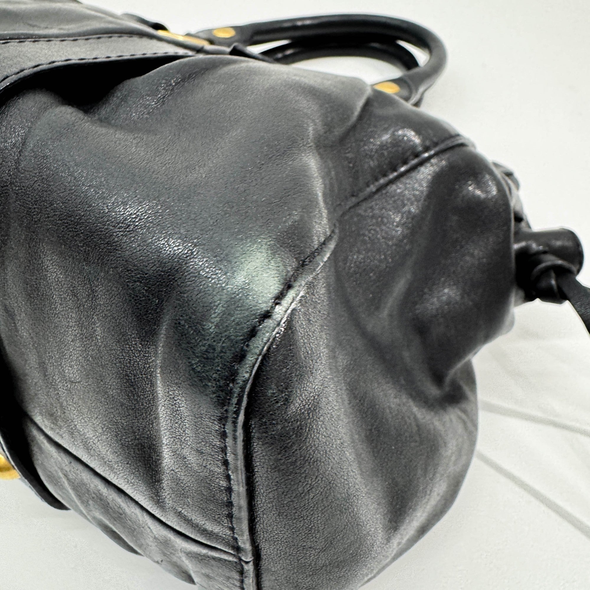 Vitello Black Leather Two Way Bag