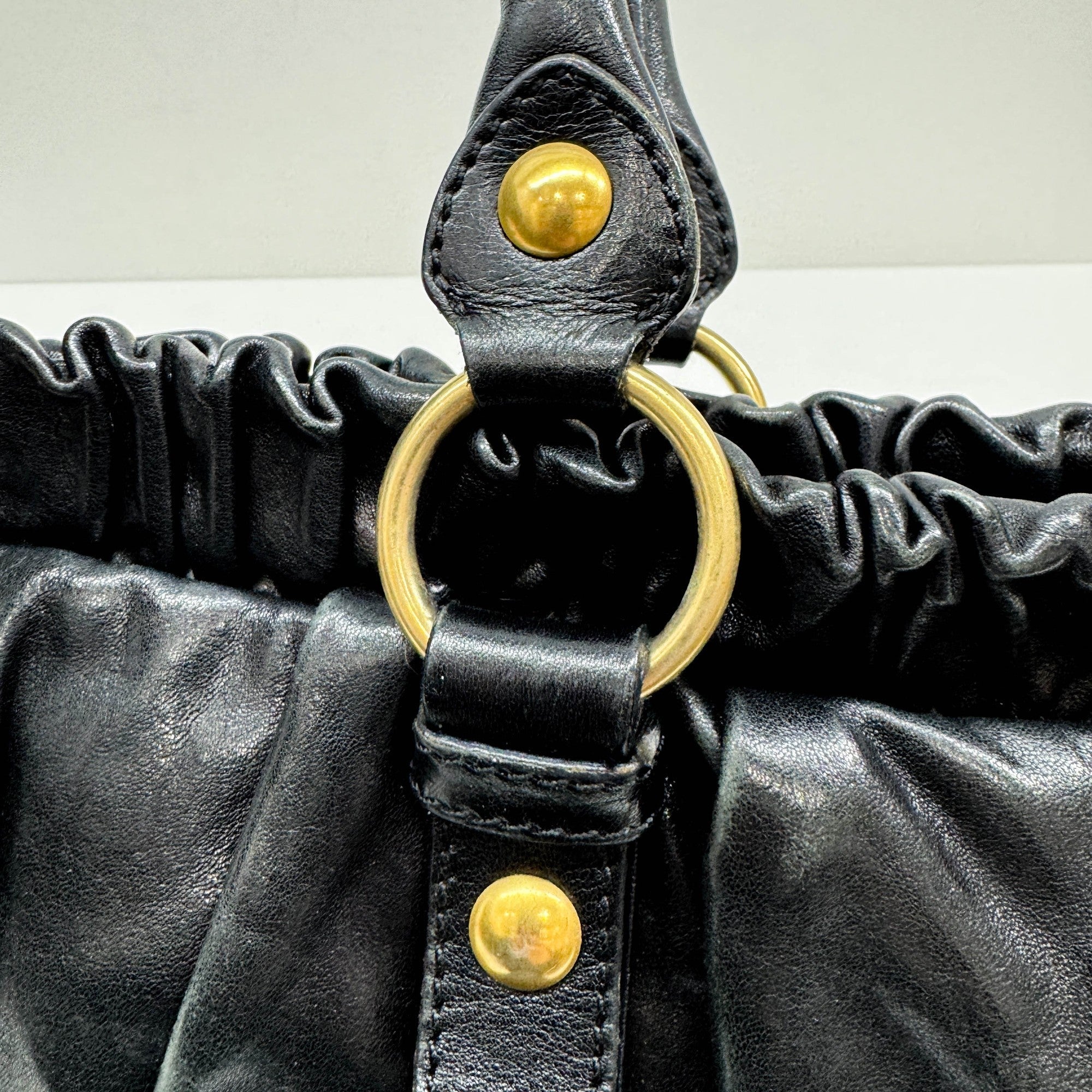 Vitello Black Leather Two Way Bag