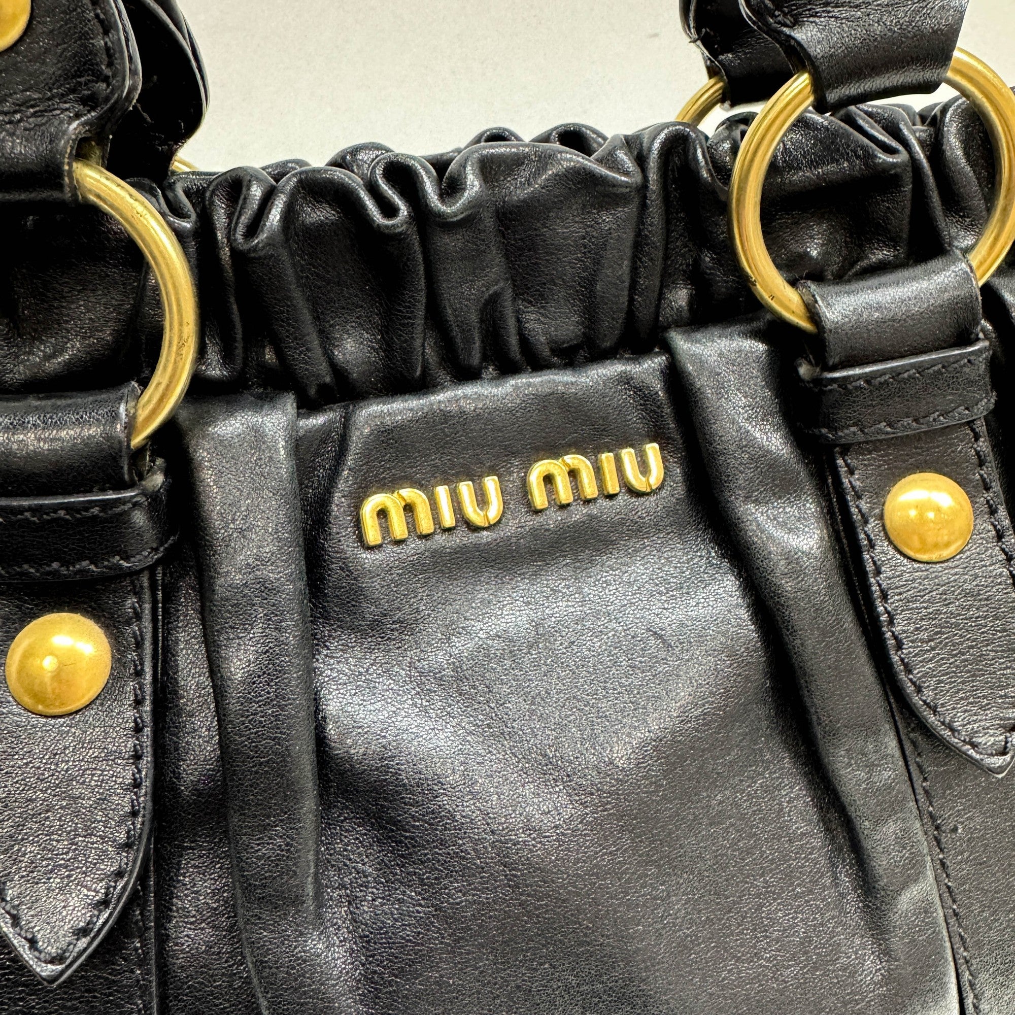 Vitello Black Leather Two Way Bag