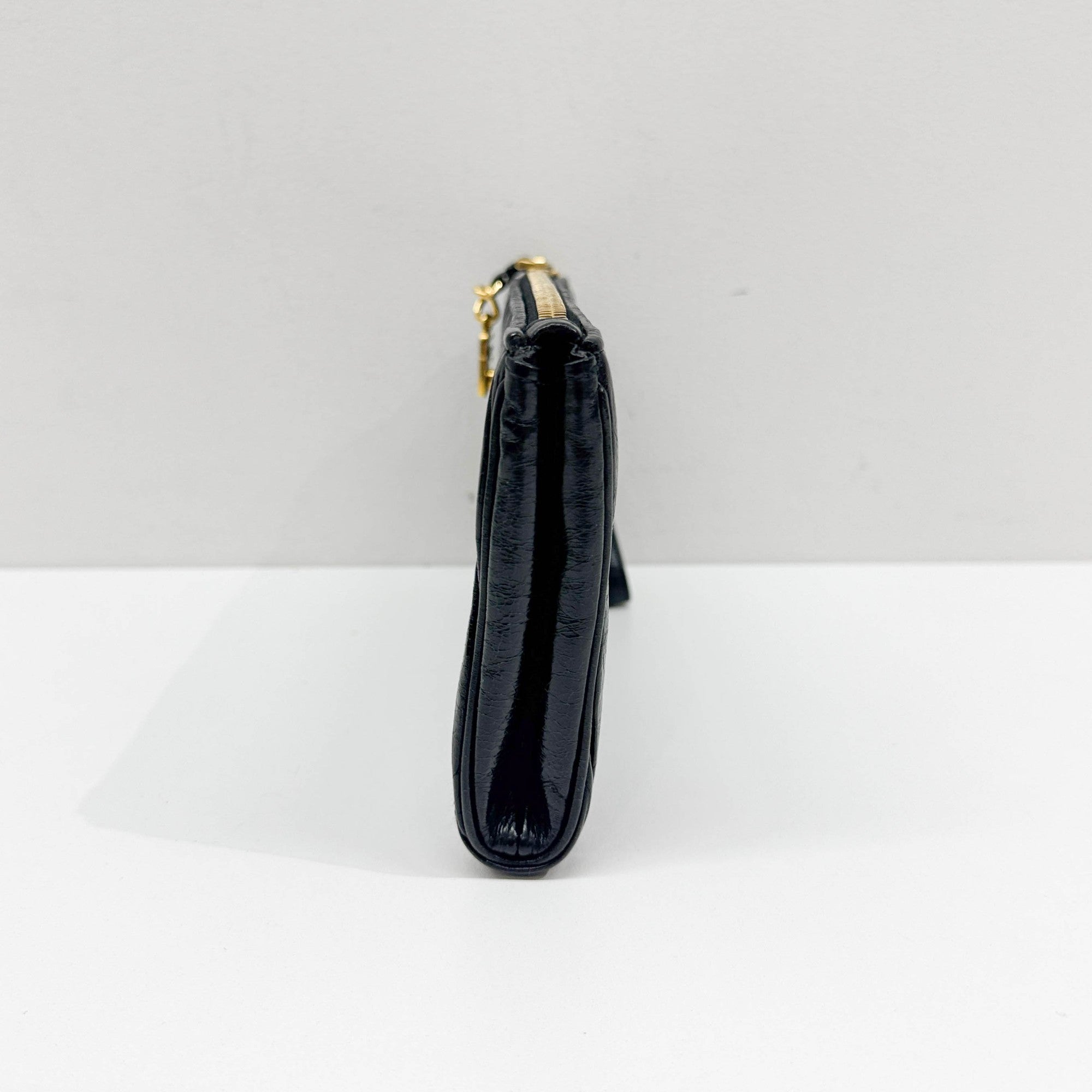 Black Leather Clutch Bag