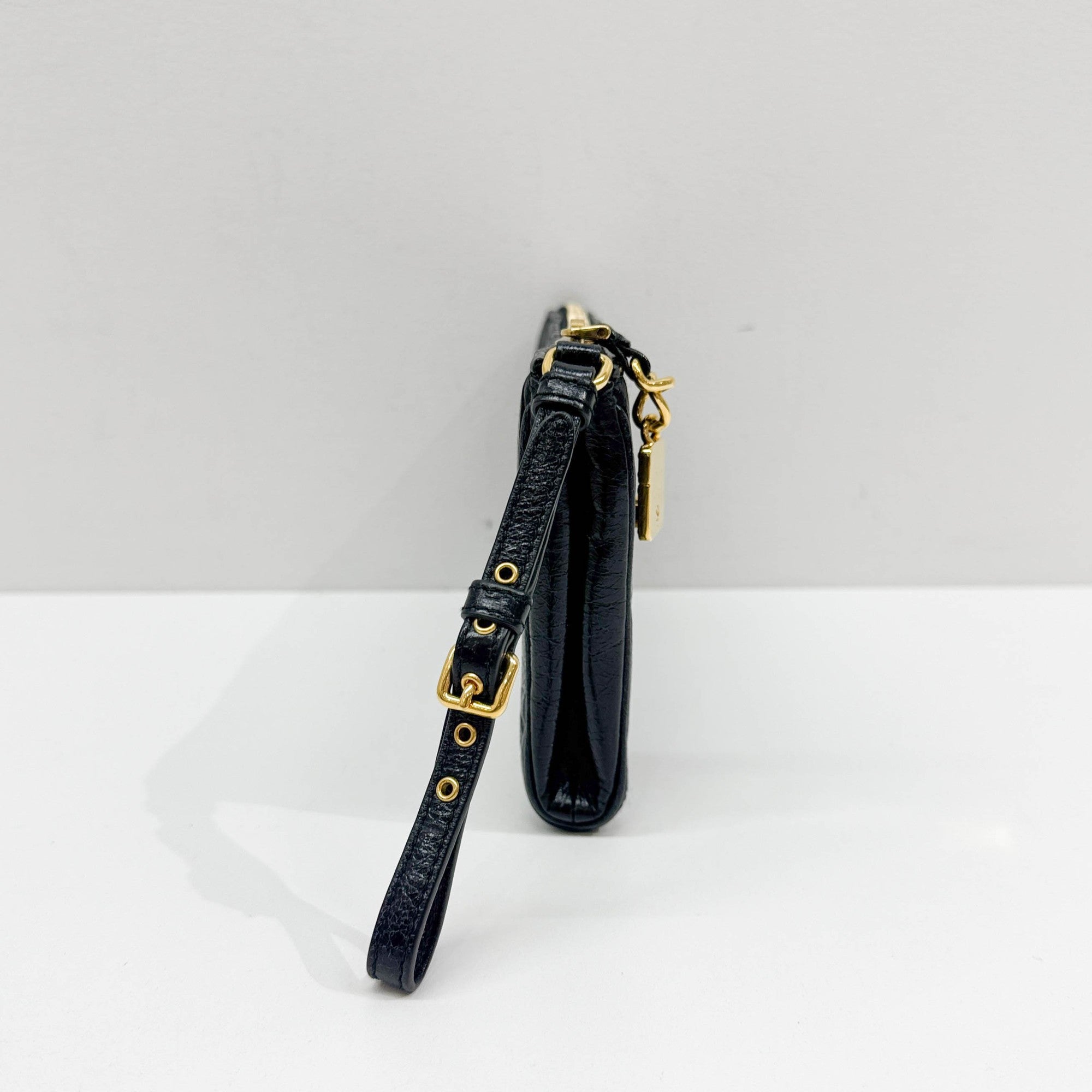 Black Leather Clutch Bag