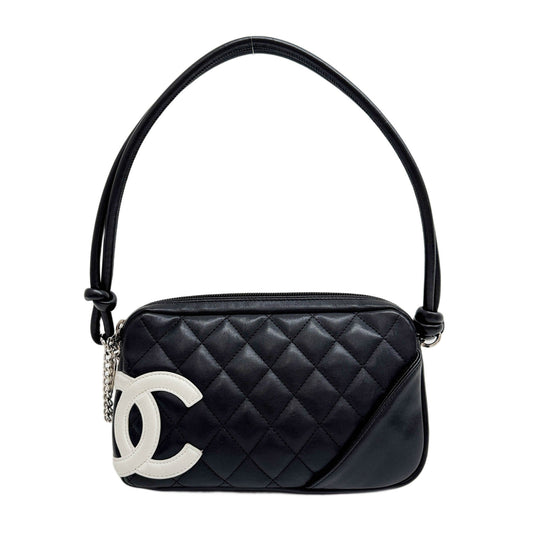 Cambon Black Leather Shoulder Bag