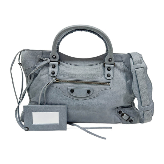 The City Dust Blue Leather Two Way Bag