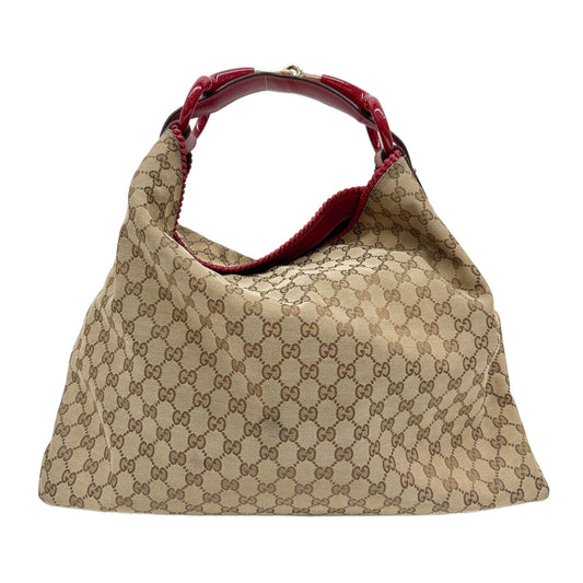 Horsebit Red GG Canvas Shoulder Bag