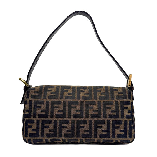 Baguette Brown Zucca Canvas Shoulder Bag