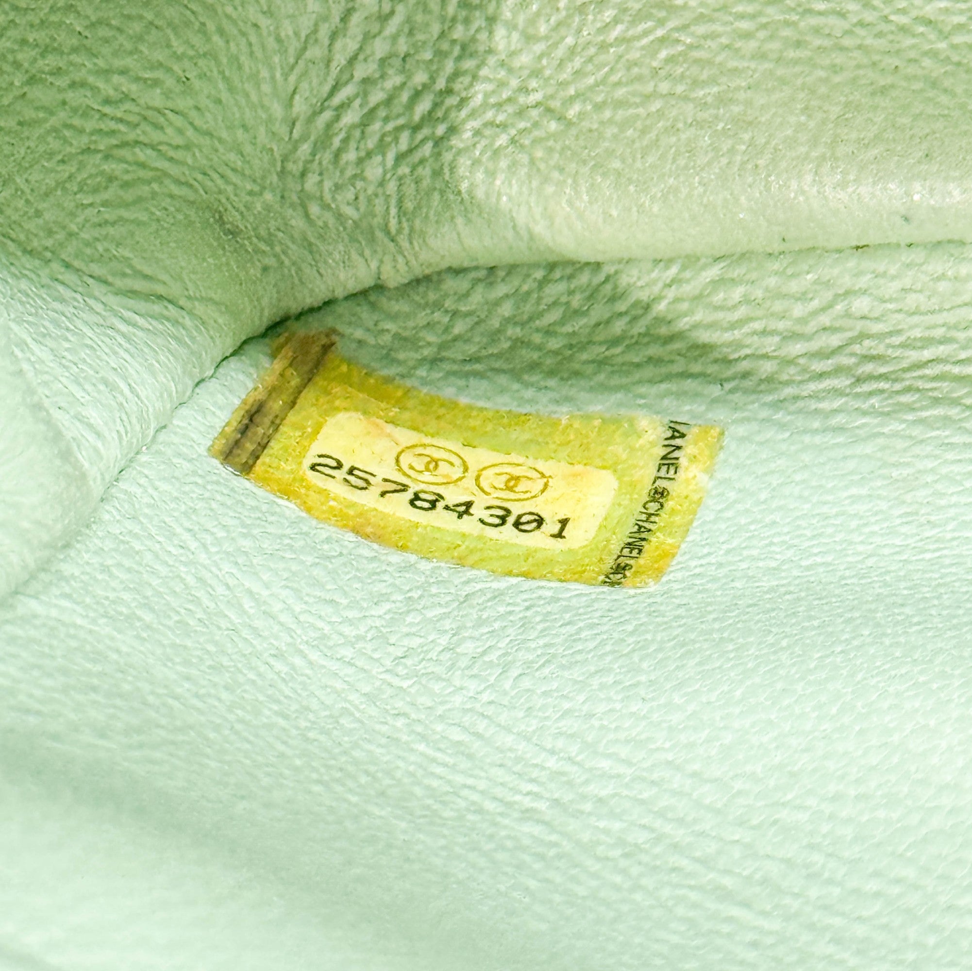 Mini Classic Flap Waterfall Green Sequin Shoulder Bag