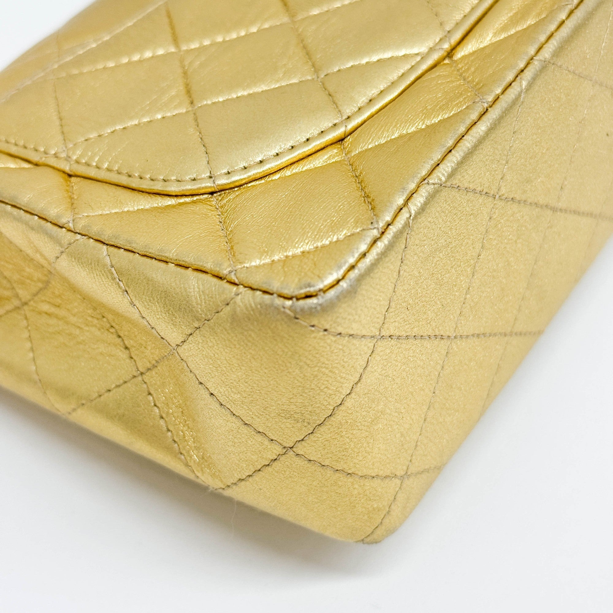 Mini Classic Flap Matelasse Gold Leather Shoulder Bag