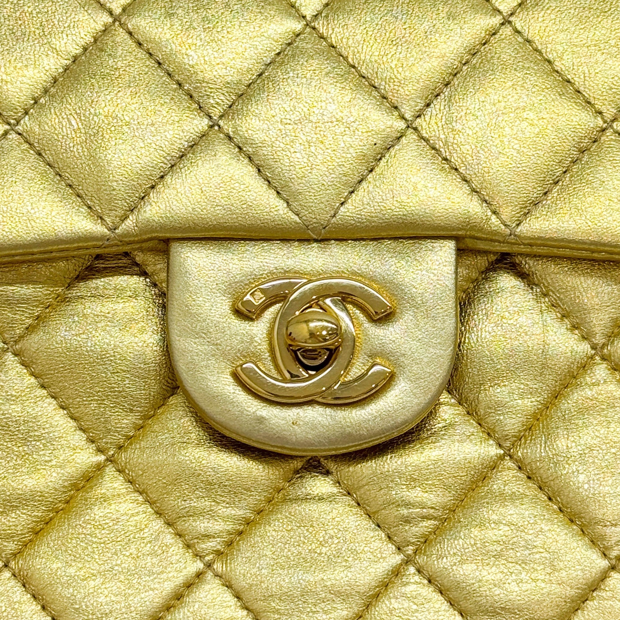 Mini Classic Flap Matelasse Gold Leather Shoulder Bag