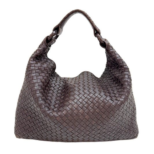 Intrecciato Brown Leather Shoulder Bag