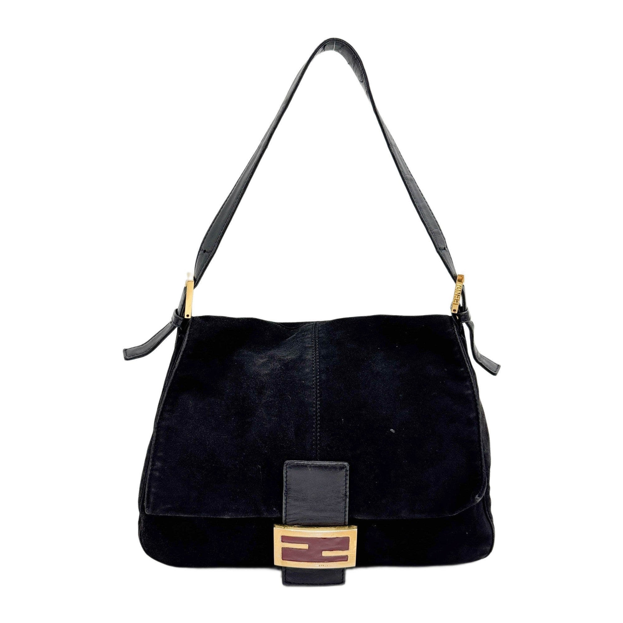 Mamma Baguette Black Leather Shoulder Bag