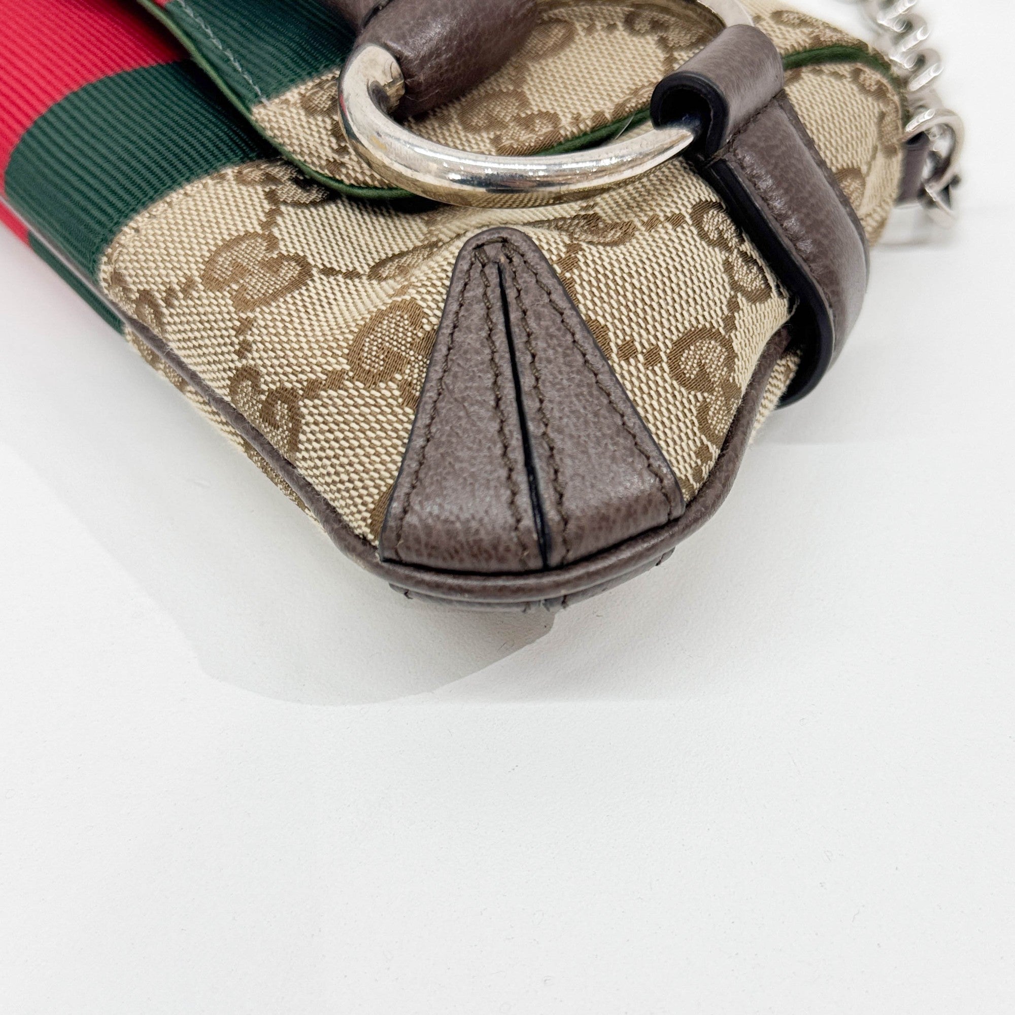 Horsebit Ophidia Tan Beige GG Canvas Chain Shoulder Bag