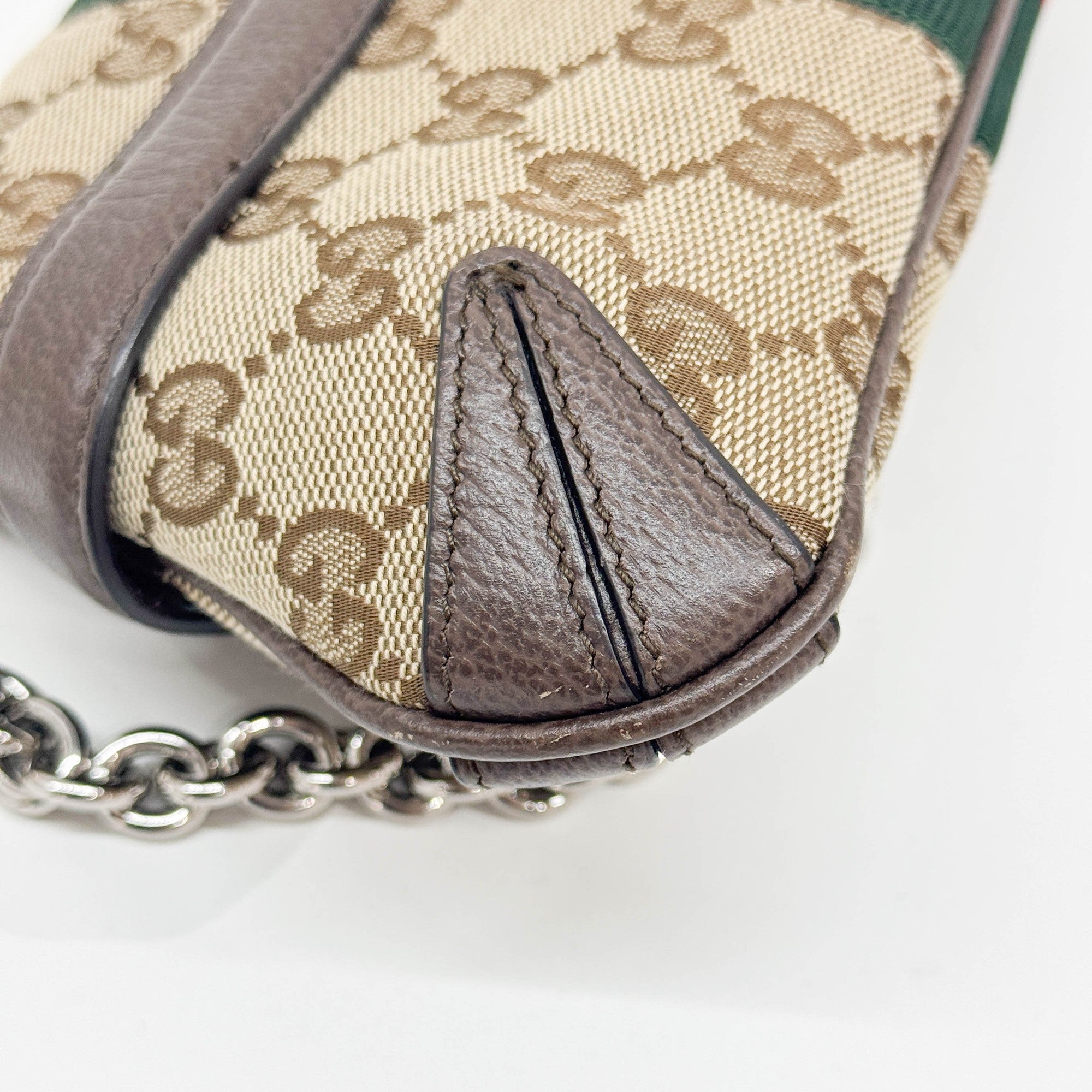 Horsebit Ophidia Tan Beige GG Canvas Chain Shoulder Bag