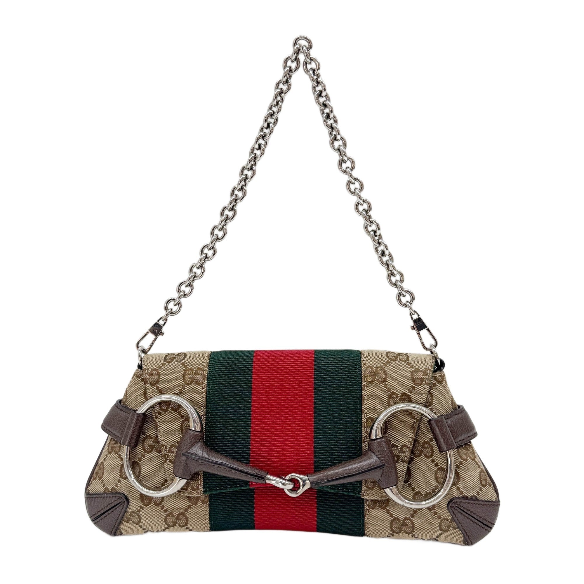 Horsebit Ophidia Tan Beige GG Canvas Chain Shoulder Bag