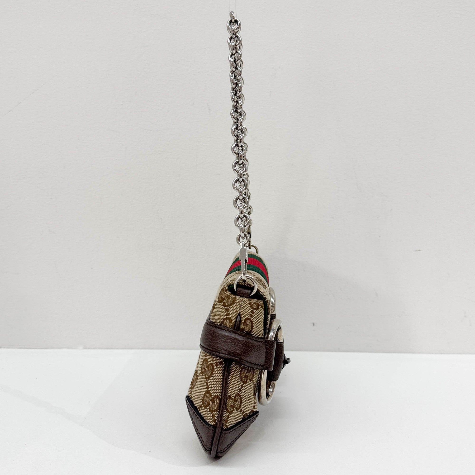 Horsebit Ophidia Tan Beige GG Canvas Chain Shoulder Bag