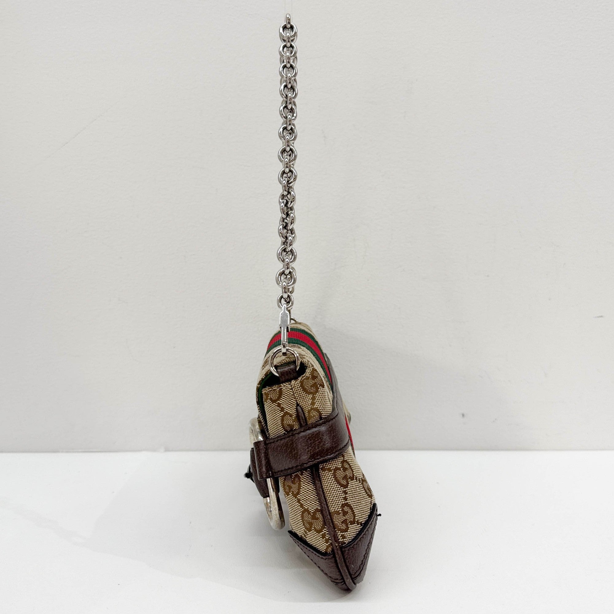 Horsebit Ophidia Tan Beige GG Canvas Chain Shoulder Bag