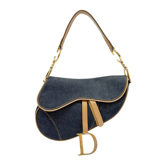 Saddle Blue Denim Shoulder Bag