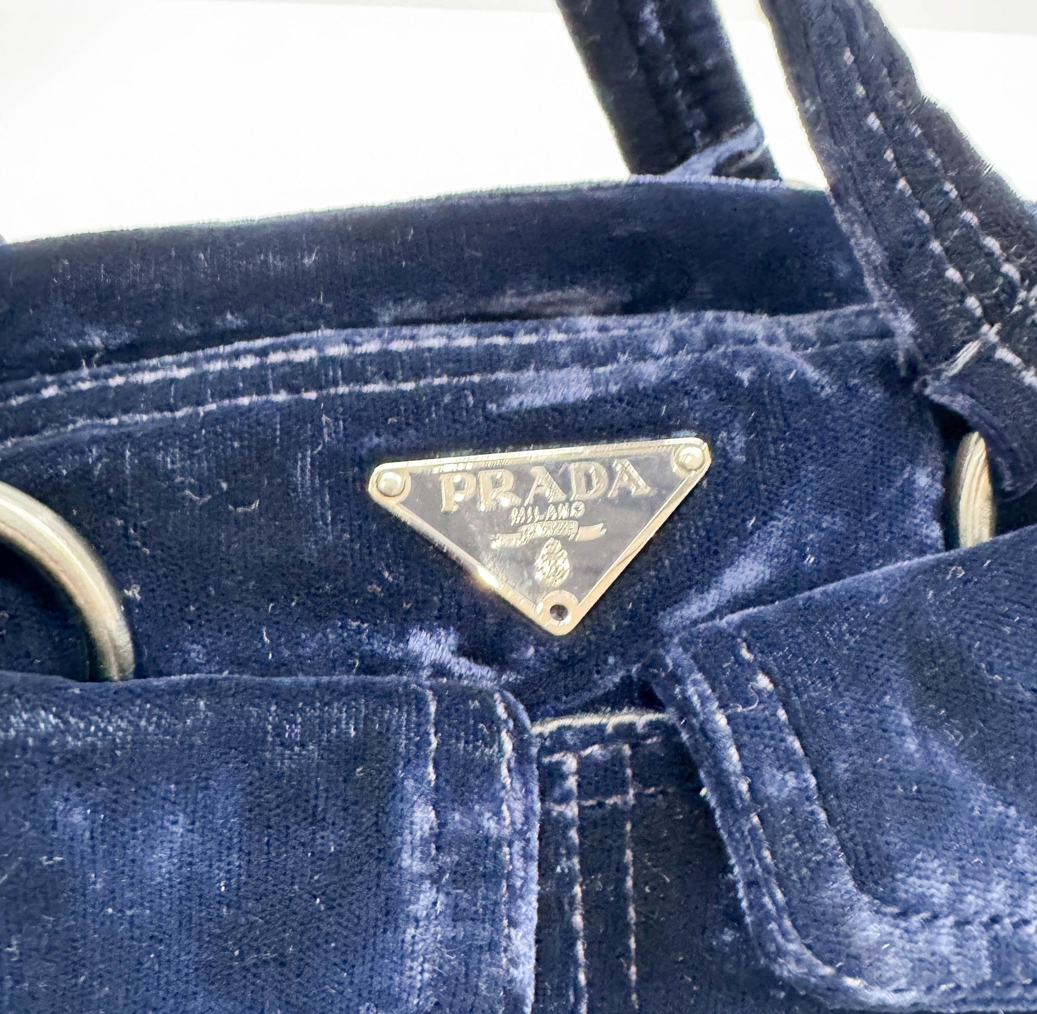 Blue Velvet Shoulder Bag
