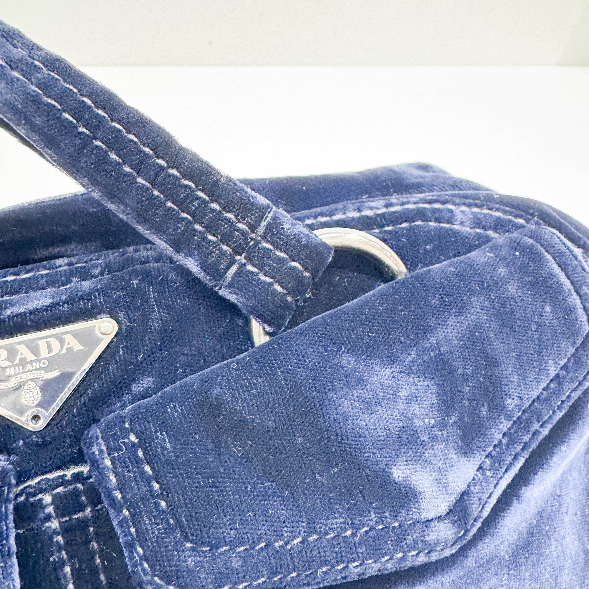 Blue Velvet Shoulder Bag