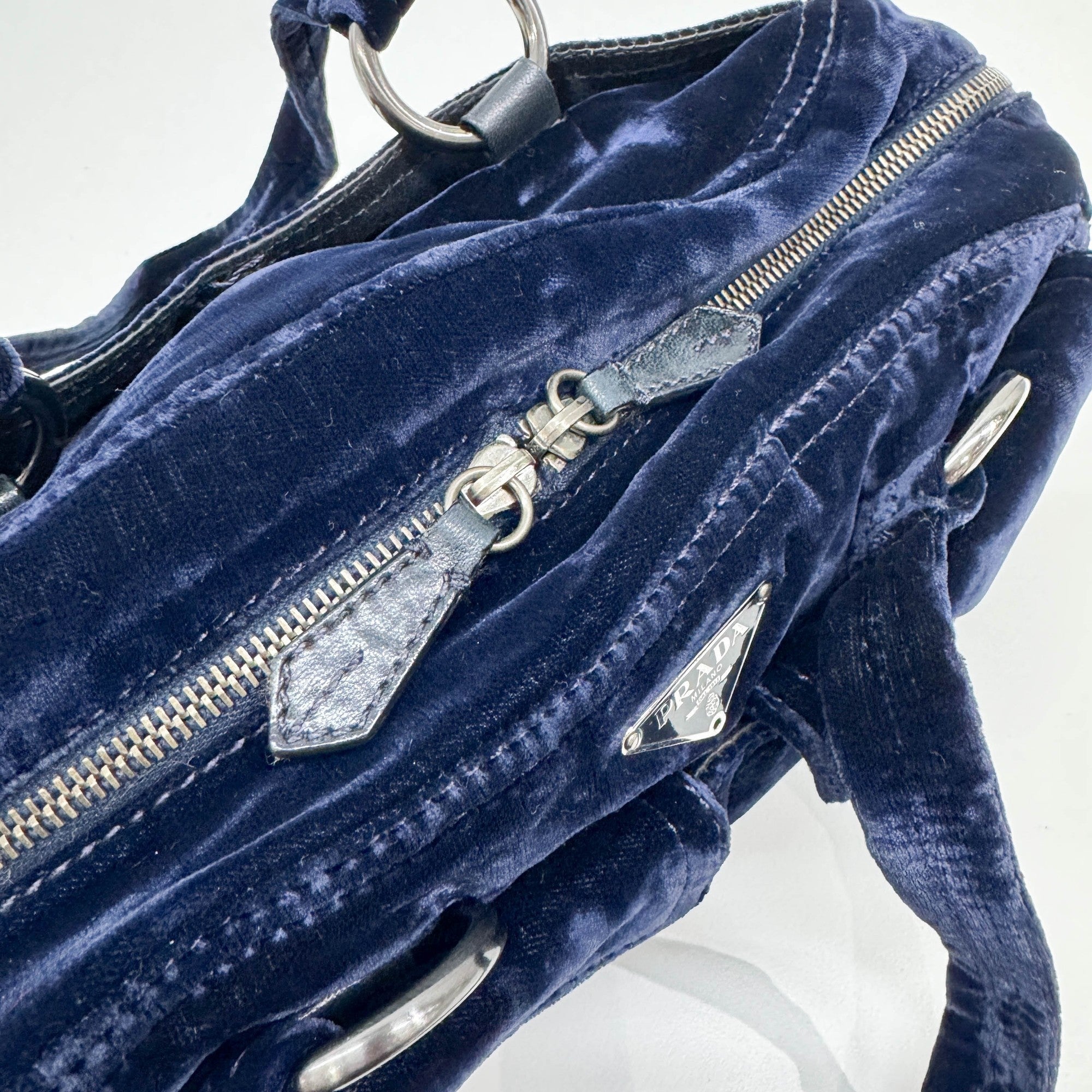 Blue Velvet Shoulder Bag