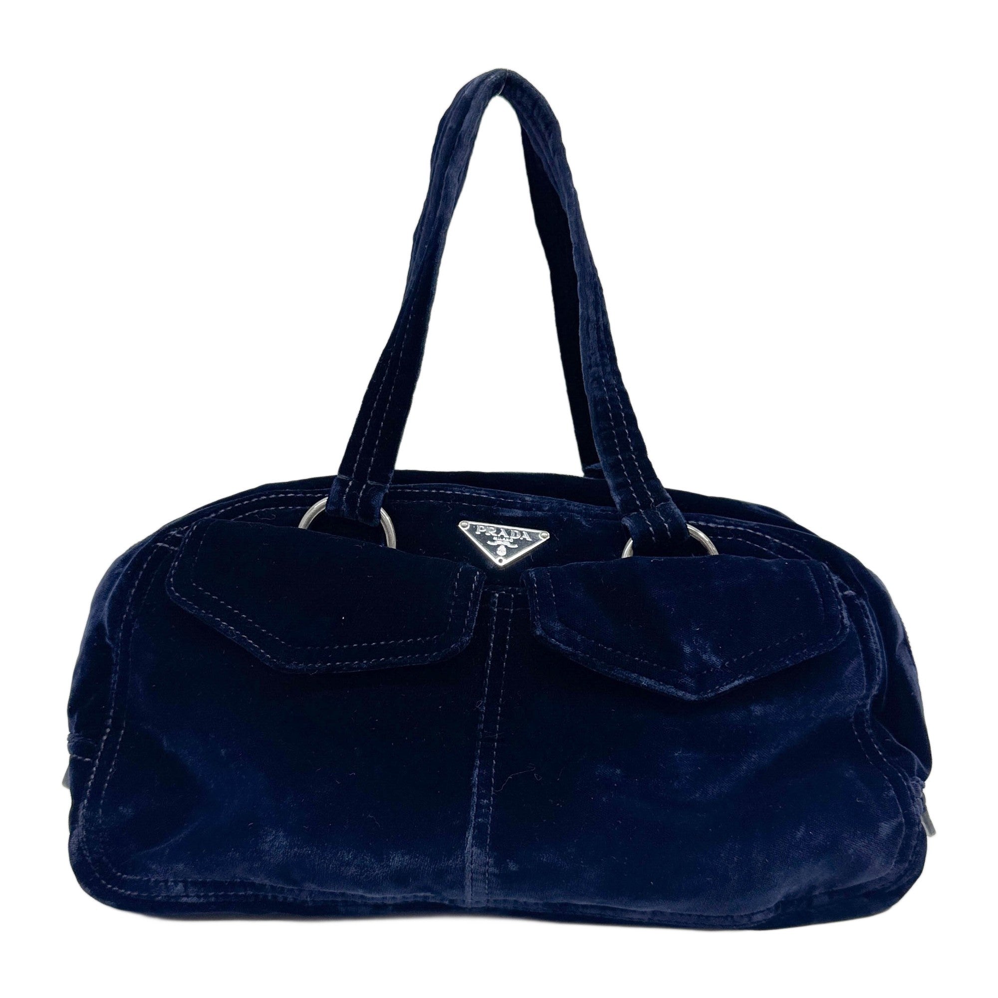Blue Velvet Shoulder Bag