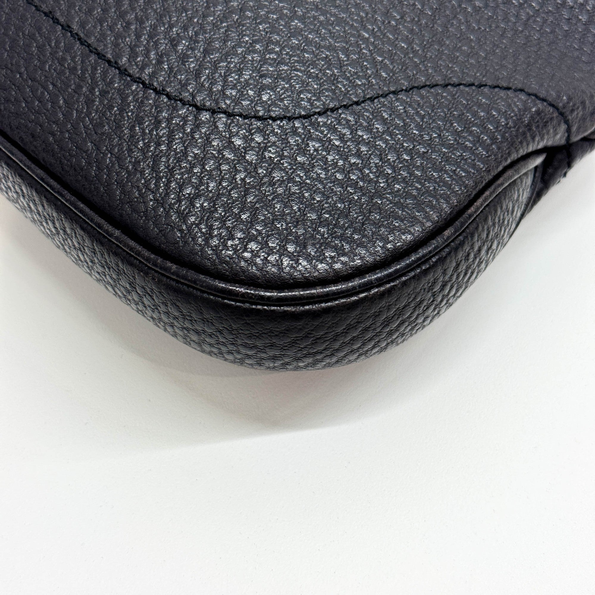 Jackie Black Leather Shoulder Bag