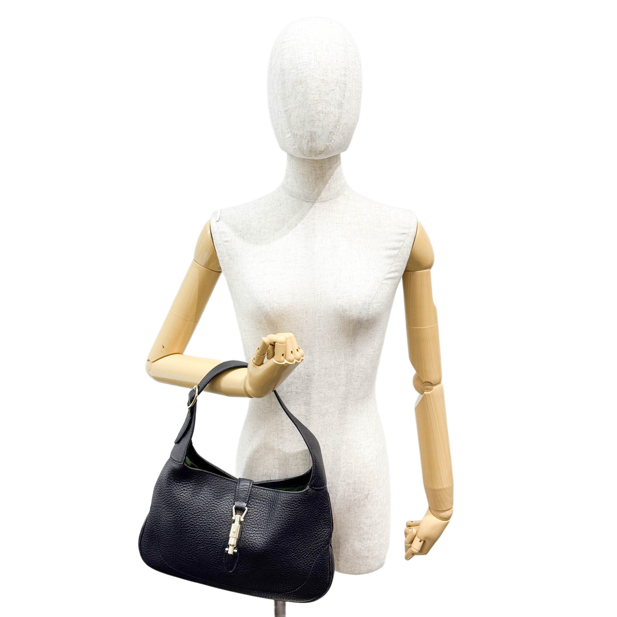 Jackie Black Leather Shoulder Bag