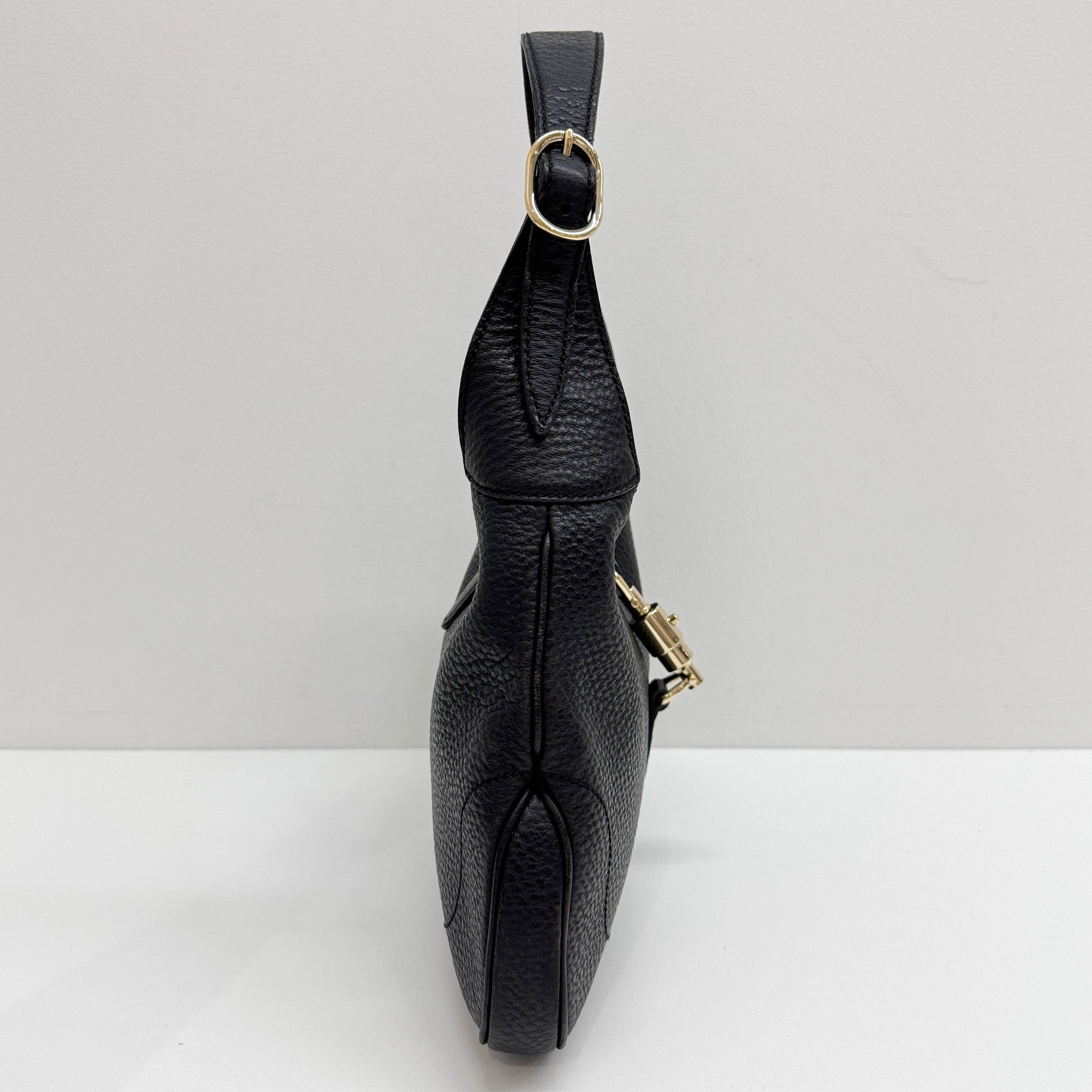 Jackie Black Leather Shoulder Bag