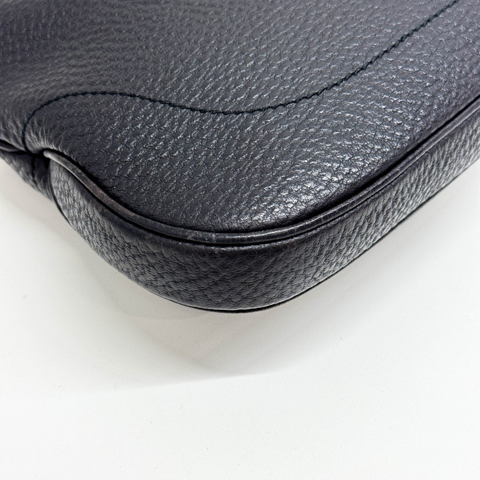 Jackie Black Leather Shoulder Bag