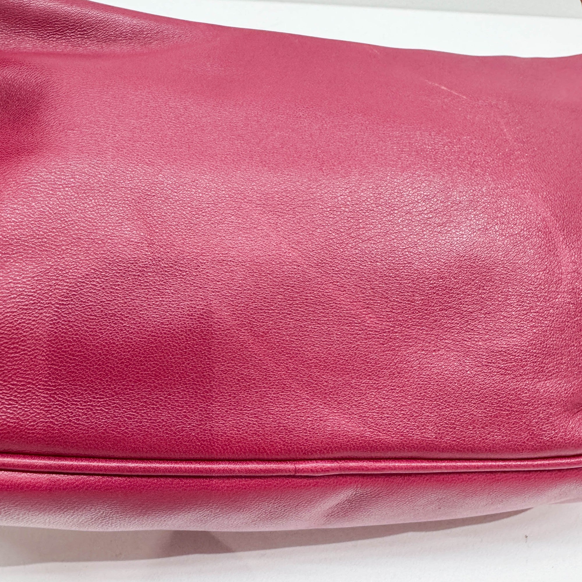 Fiocco Bow Cerise Leather Shoulder Bag