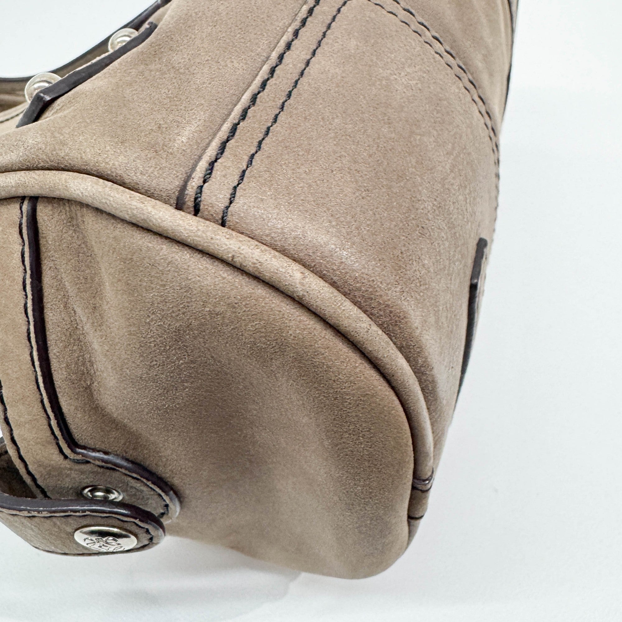 Anagram Dusty Brown Leather Shoulder Bag