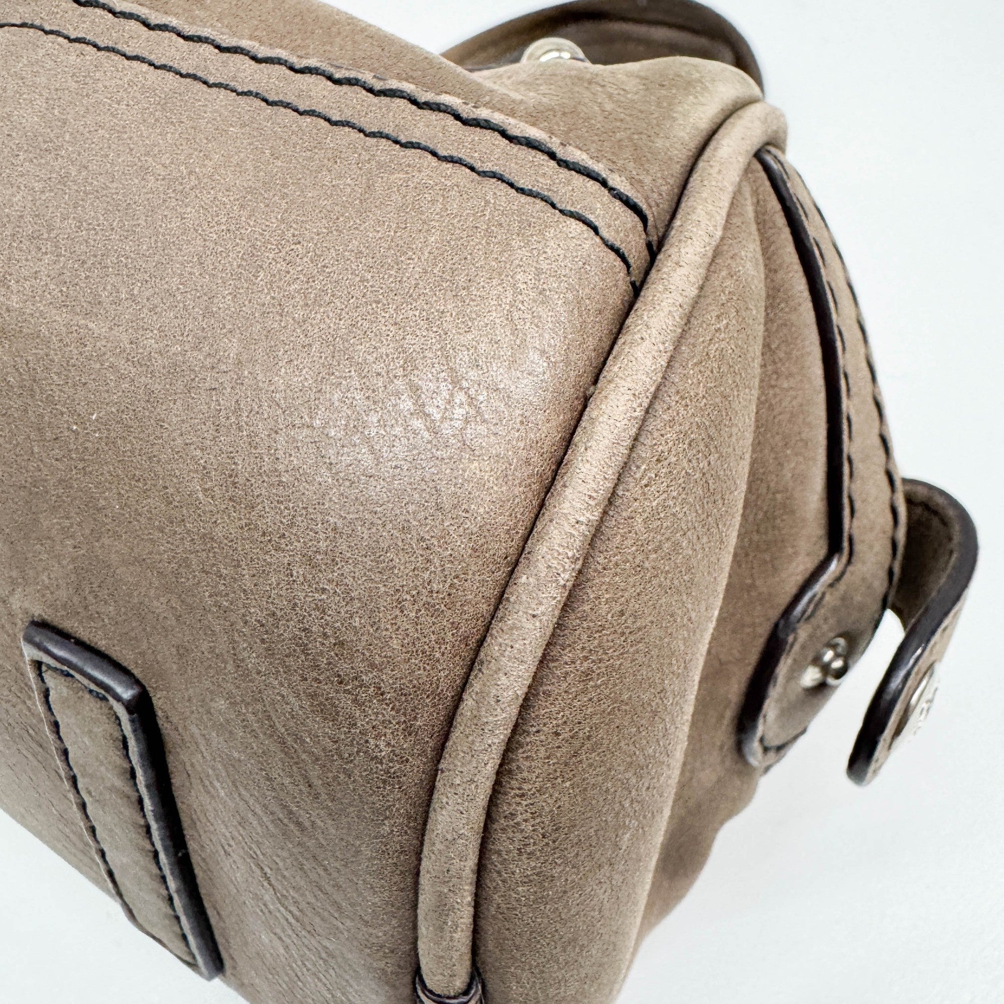 Anagram Dusty Brown Leather Shoulder Bag