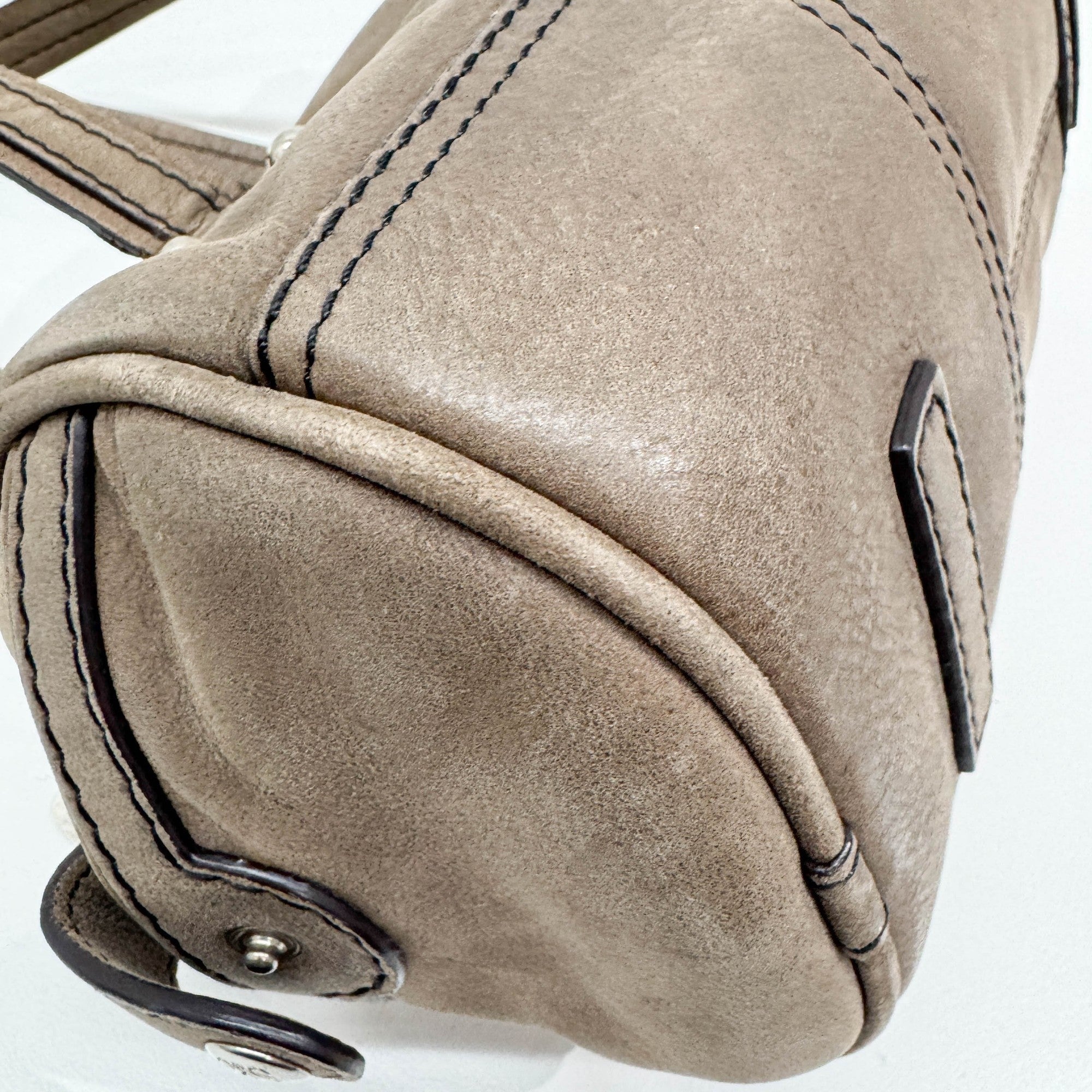 Anagram Dusty Brown Leather Shoulder Bag