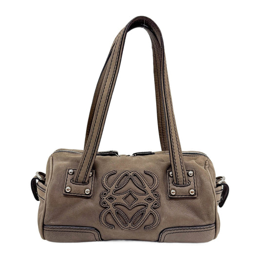 Anagram Dusty Brown Leather Shoulder Bag